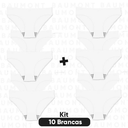 Kit 10 Calcinhas Baumont com Corte a Laser e Fio Invisível - Loja Baumont