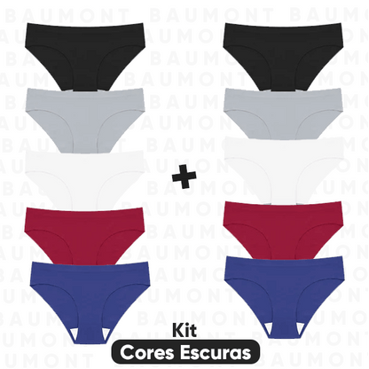 Kit 10 Calcinhas Baumont com Corte a Laser e Fio Invisível - Loja Baumont